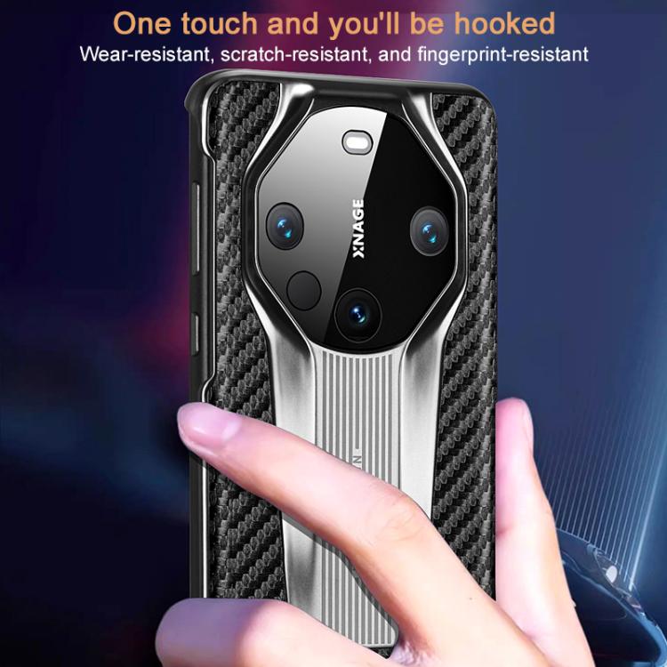 For Huawei Mate 60 Electroplated Matte Carbon Fiber Texture Phone Case