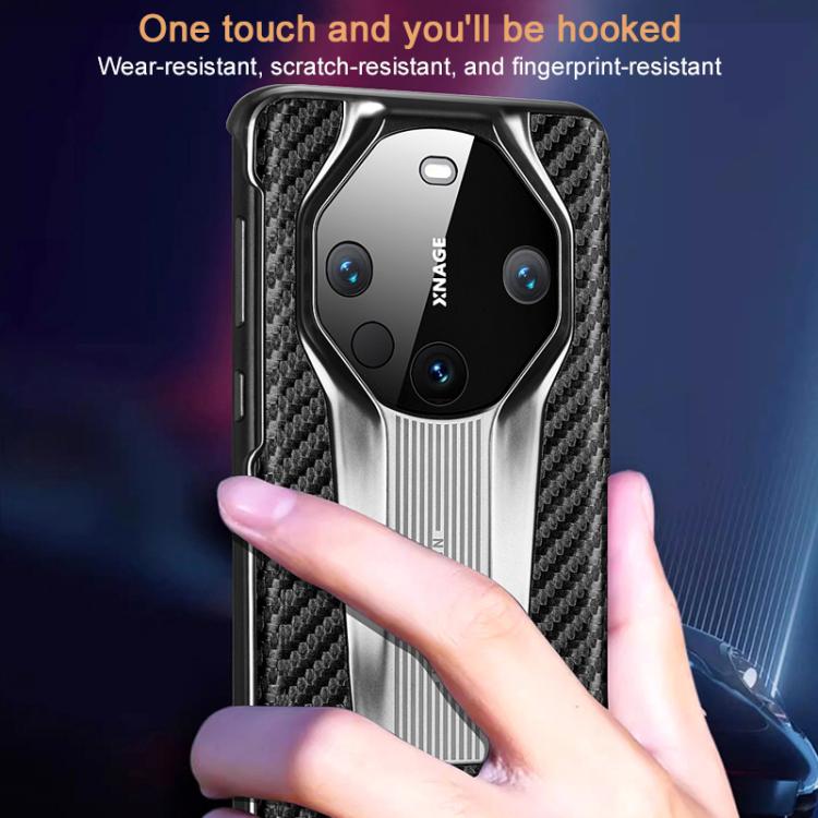 For Huawei Mate 60 Pro Electroplated Matte Carbon Fiber Texture Phone Case