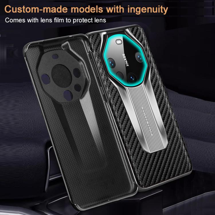 For Huawei Mate 60 Pro Electroplated Matte Carbon Fiber Texture Phone Case