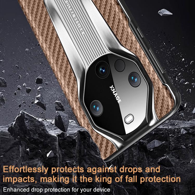 For Huawei Mate 60 Pro Electroplated Matte Carbon Fiber Texture Phone Case