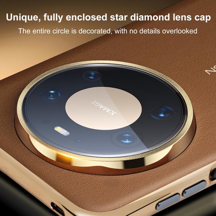 For Huawei Mate 60 Electroplated Soft Frame Heat Dissipation Vegan Leather Shockproof Phone Case