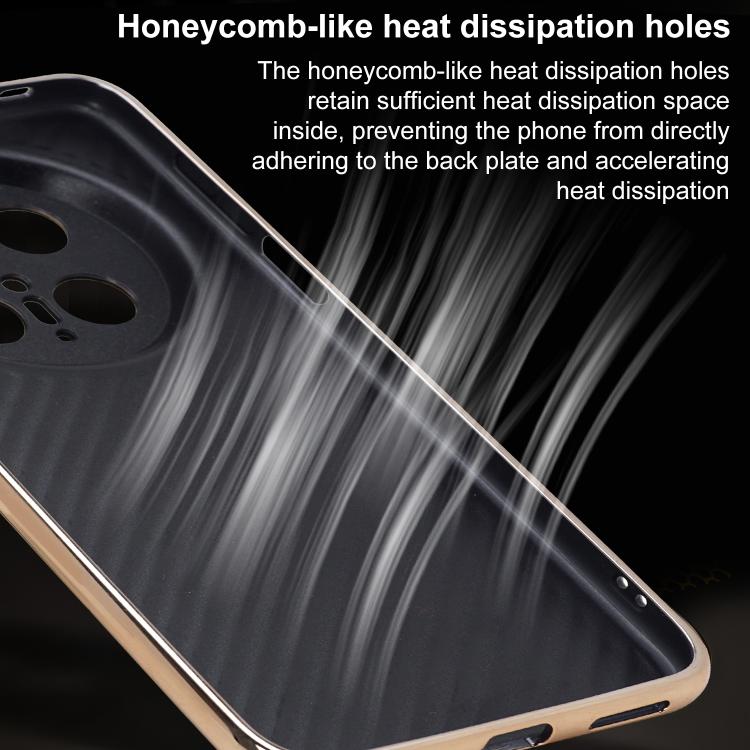 For Huawei Mate 70 Electroplated Soft Frame Heat Dissipation Vegan Leather Shockproof Phone Case