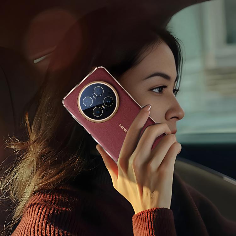 For Huawei Mate 70 Pro Electroplated Soft Frame Heat Dissipation Vegan Leather Shockproof Phone Case