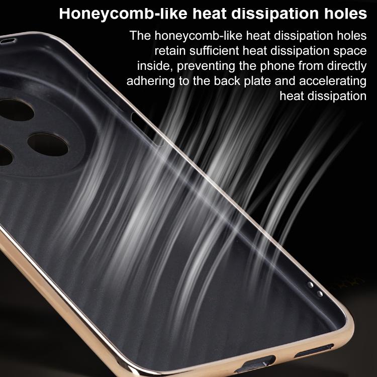 For Huawei Mate 80 Pro Max Electroplated Soft Frame Heat Dissipation Vegan Leather Shockproof Phone Case