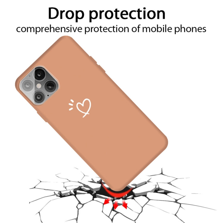 For iPhone 12 mini Three Dots Love-heart Pattern Frosted TPU Protective Case