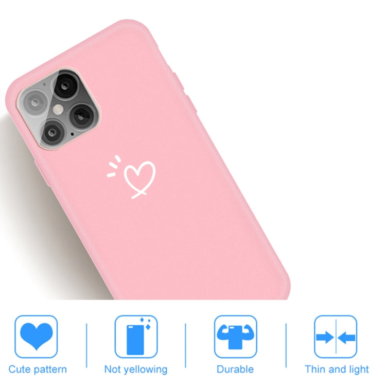 For iPhone 12 mini Three Dots Love-heart Pattern Frosted TPU Protective Case