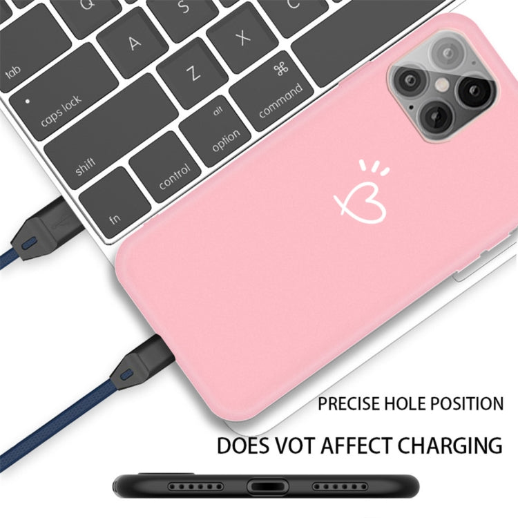 For iPhone 12 mini Three Dots Love-heart Pattern Frosted TPU Protective Case