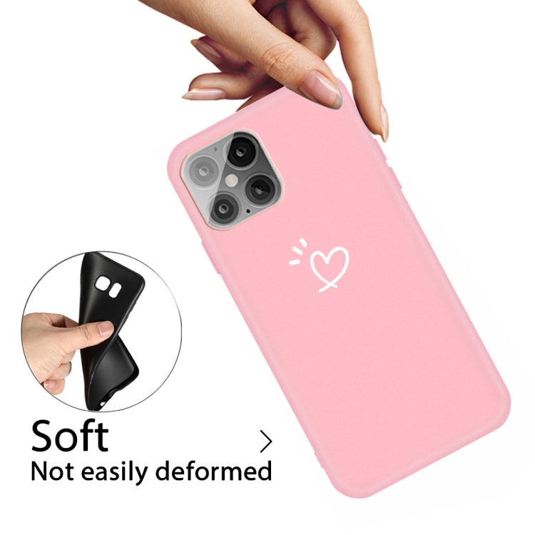 For iPhone 12 mini Three Dots Love-heart Pattern Frosted TPU Protective Case