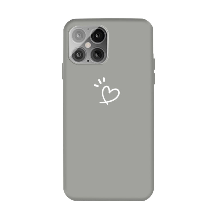 For iPhone 12 mini Three Dots Love-heart Pattern Frosted TPU Protective Case