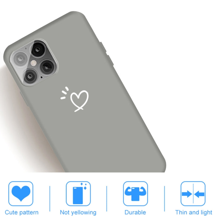 For iPhone 12 mini Three Dots Love-heart Pattern Frosted TPU Protective Case