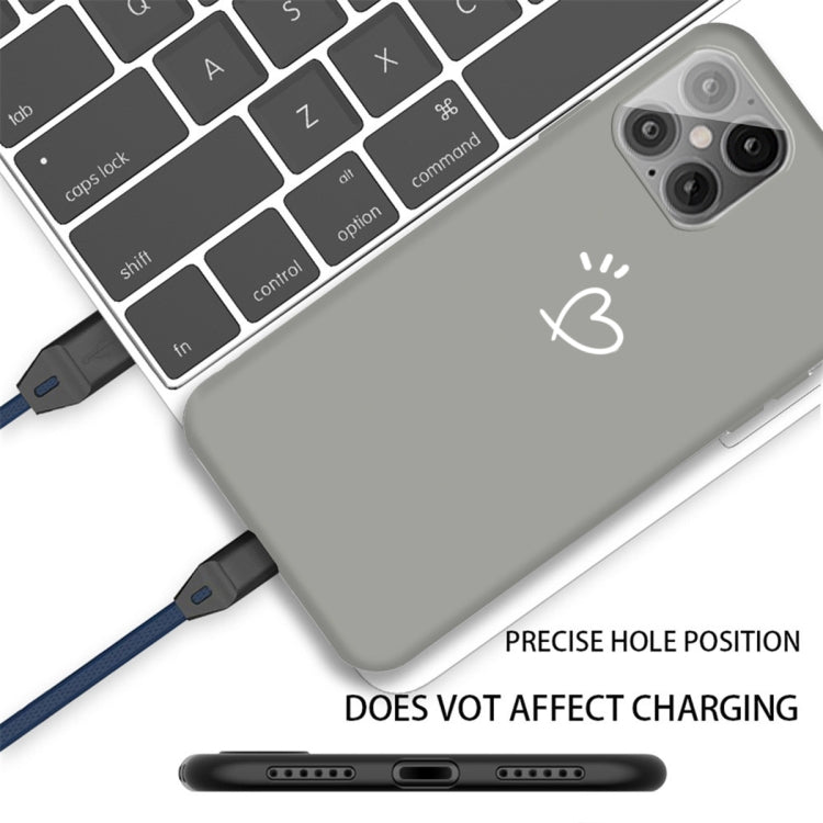 For iPhone 12 mini Three Dots Love-heart Pattern Frosted TPU Protective Case