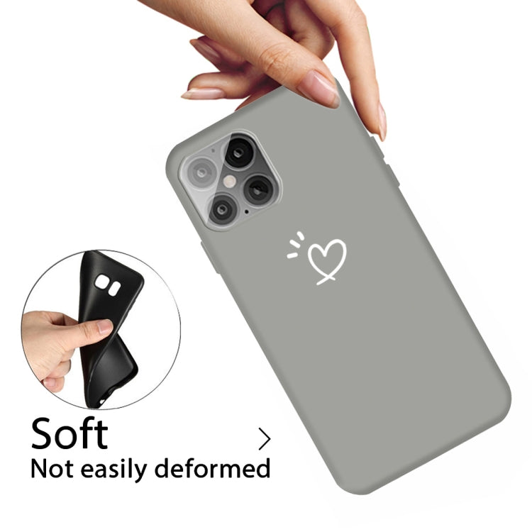 For iPhone 12 mini Three Dots Love-heart Pattern Frosted TPU Protective Case