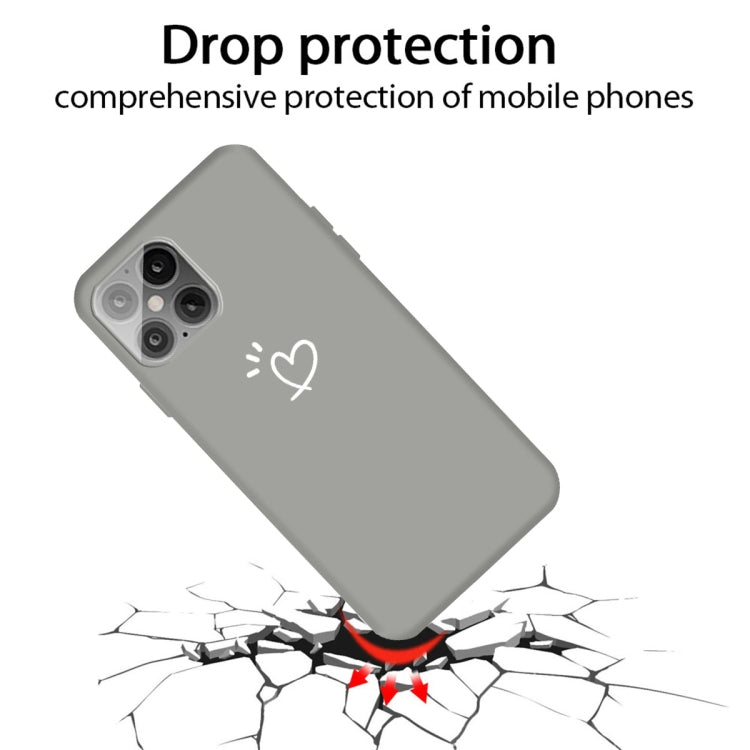 For iPhone 12 mini Three Dots Love-heart Pattern Frosted TPU Protective Case