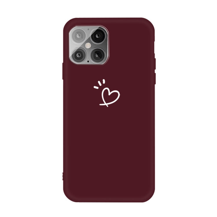 For iPhone 12 mini Three Dots Love-heart Pattern Frosted TPU Protective Case