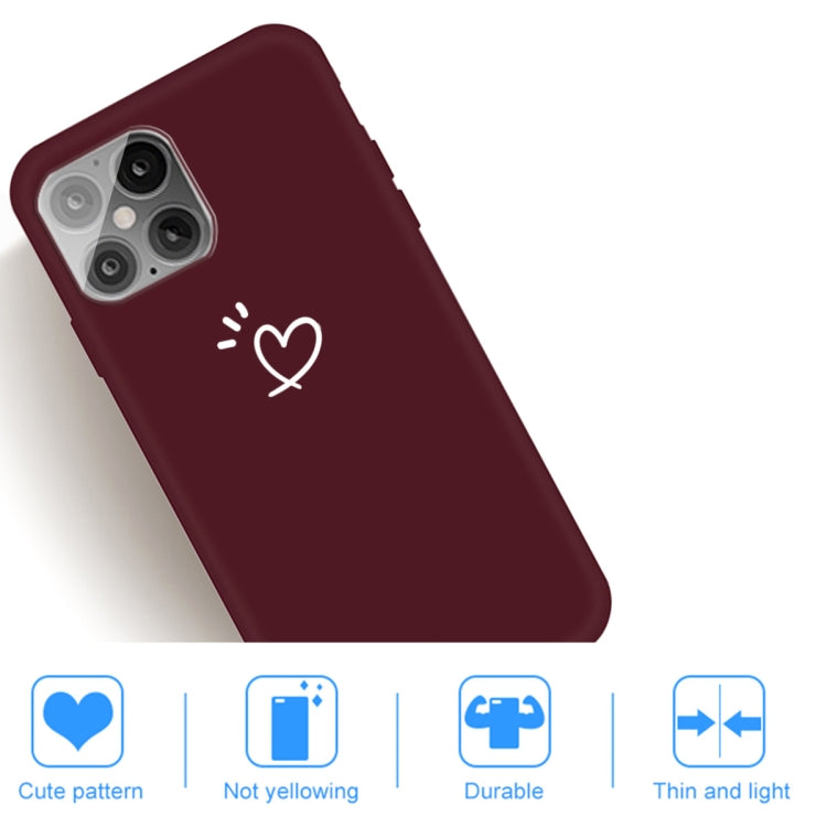 For iPhone 12 mini Three Dots Love-heart Pattern Frosted TPU Protective Case