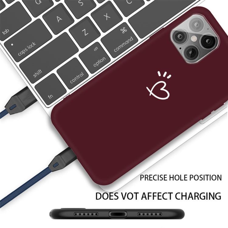 For iPhone 12 mini Three Dots Love-heart Pattern Frosted TPU Protective Case