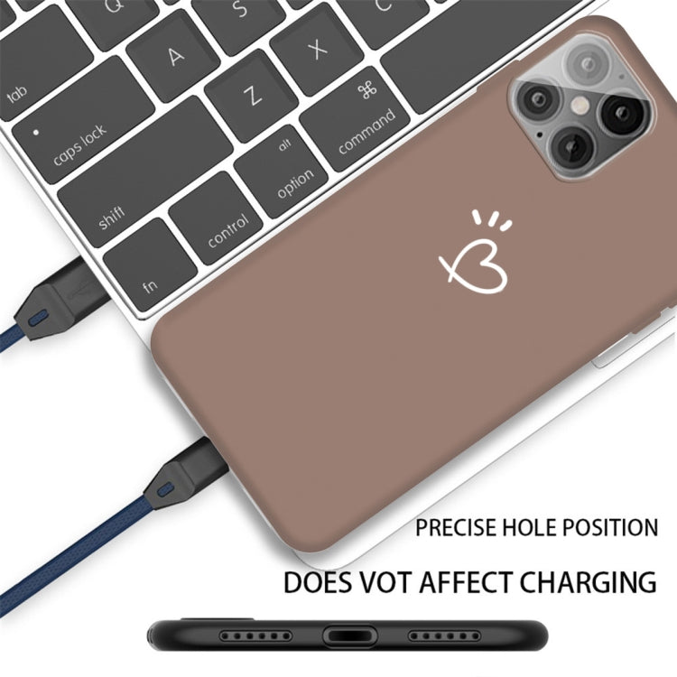 For iPhone 12 mini Three Dots Love-heart Pattern Frosted TPU Protective Case