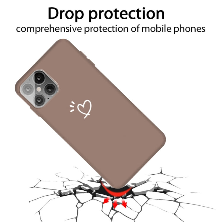 For iPhone 12 mini Three Dots Love-heart Pattern Frosted TPU Protective Case