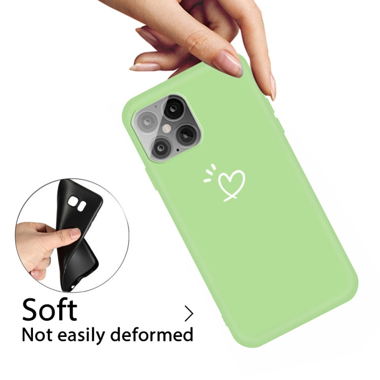 For iPhone 12 mini Three Dots Love-heart Pattern Frosted TPU Protective Case