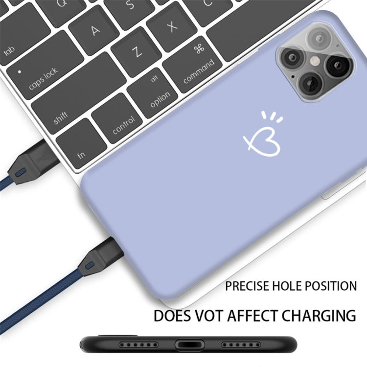 For iPhone 12 mini Three Dots Love-heart Pattern Frosted TPU Protective Case