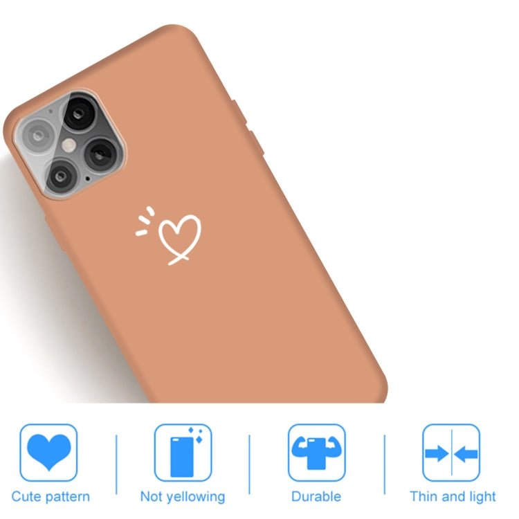 For iPhone 12 Pro Max Three Dots Love-heart Pattern Frosted TPU Protective Case