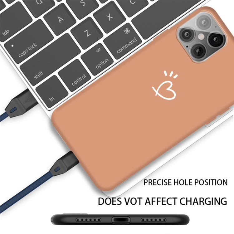 For iPhone 12 Pro Max Three Dots Love-heart Pattern Frosted TPU Protective Case
