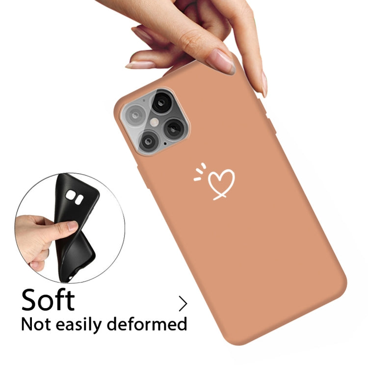 For iPhone 12 Pro Max Three Dots Love-heart Pattern Frosted TPU Protective Case
