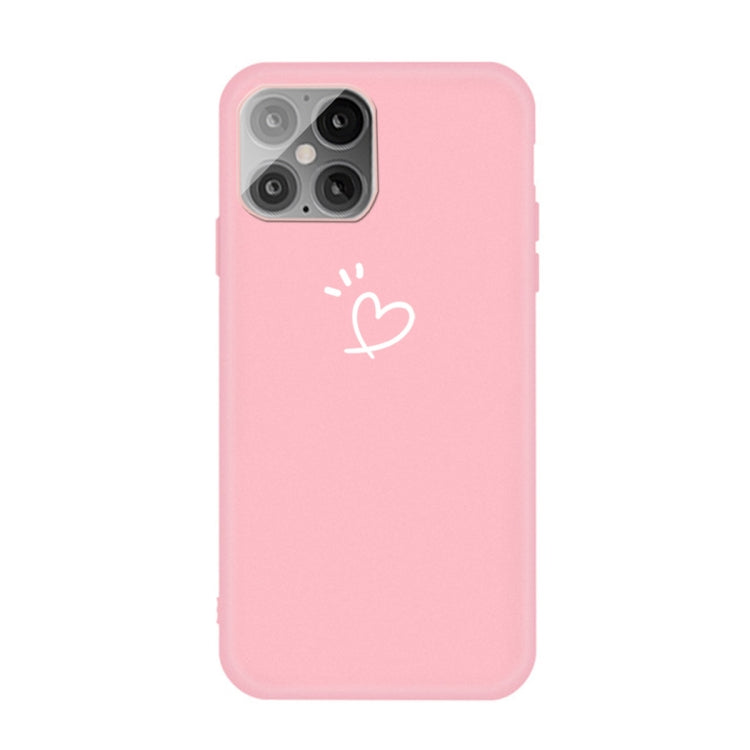 For iPhone 12 Pro Max Three Dots Love-heart Pattern Frosted TPU Protective Case
