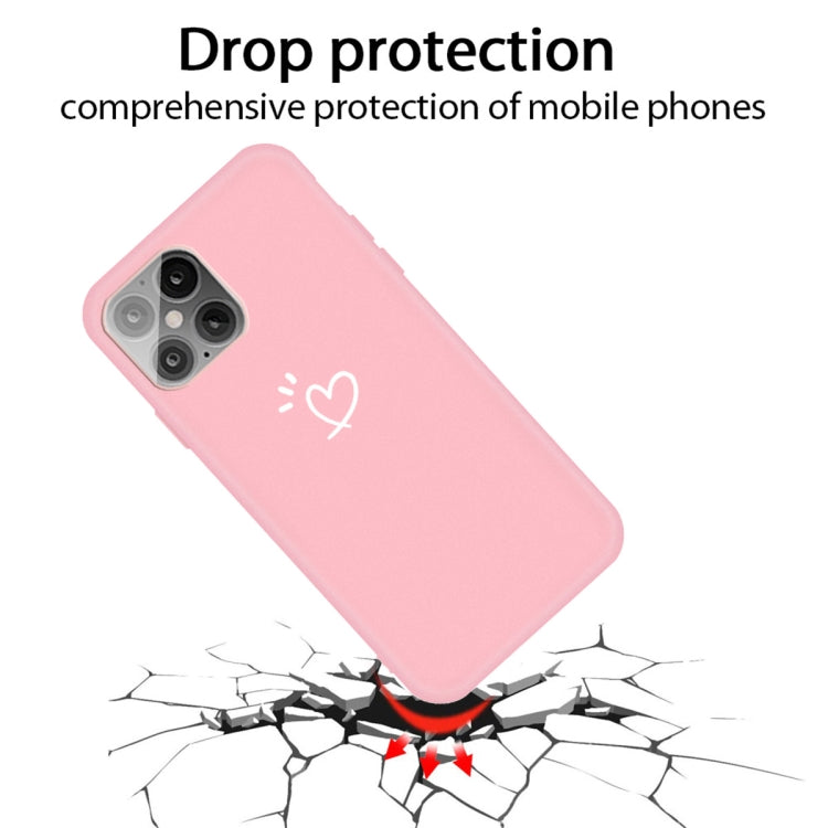 For iPhone 12 Pro Max Three Dots Love-heart Pattern Frosted TPU Protective Case