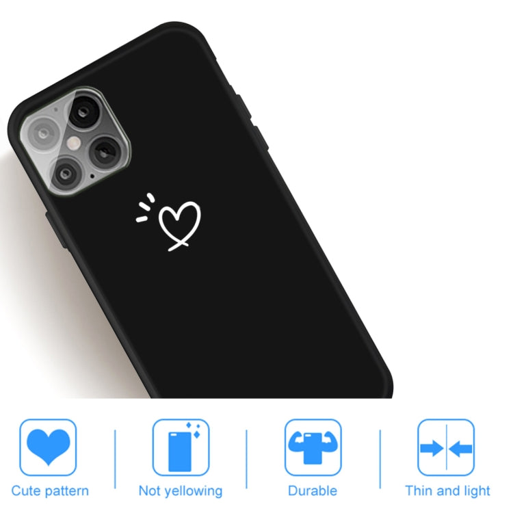 For iPhone 12 Pro Max Three Dots Love-heart Pattern Frosted TPU Protective Case