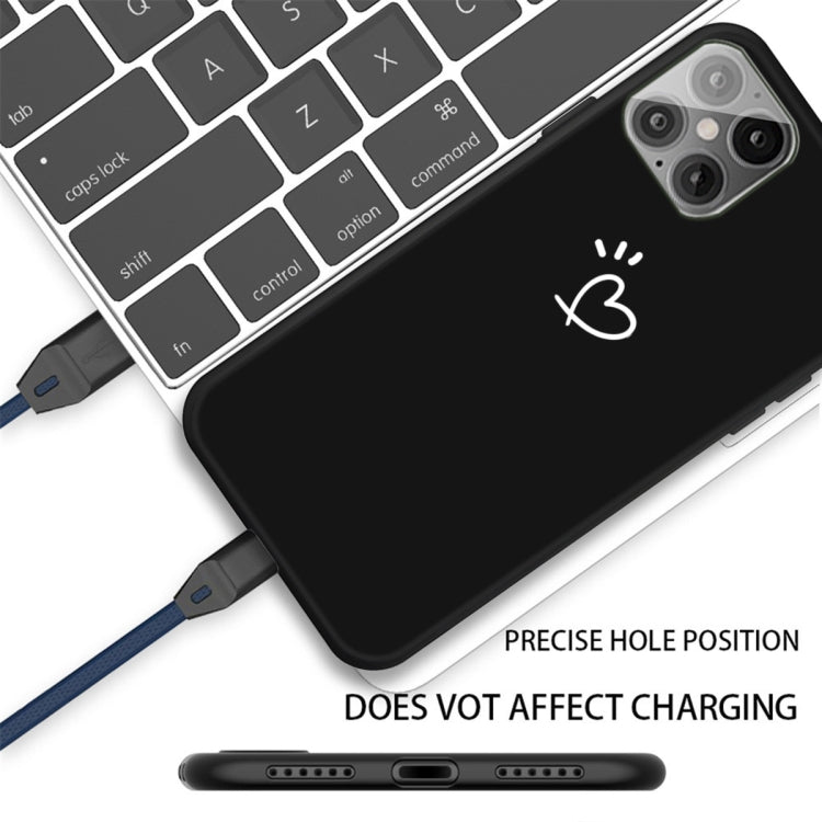 For iPhone 12 Pro Max Three Dots Love-heart Pattern Frosted TPU Protective Case