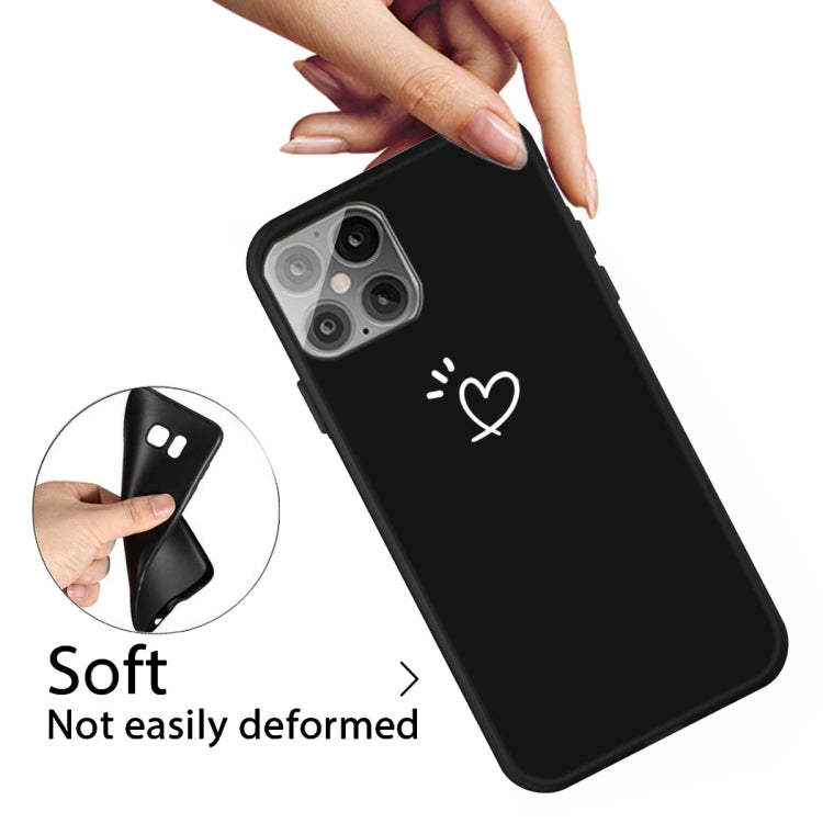 For iPhone 12 Pro Max Three Dots Love-heart Pattern Frosted TPU Protective Case