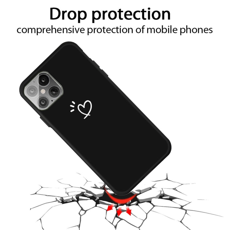 For iPhone 12 Pro Max Three Dots Love-heart Pattern Frosted TPU Protective Case