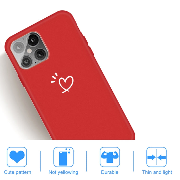 For iPhone 12 Pro Max Three Dots Love-heart Pattern Frosted TPU Protective Case