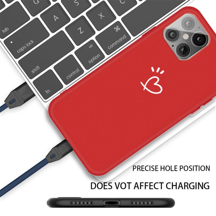 For iPhone 12 Pro Max Three Dots Love-heart Pattern Frosted TPU Protective Case