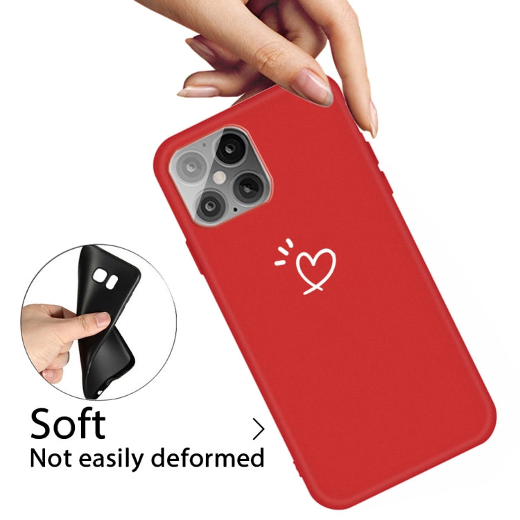 For iPhone 12 Pro Max Three Dots Love-heart Pattern Frosted TPU Protective Case