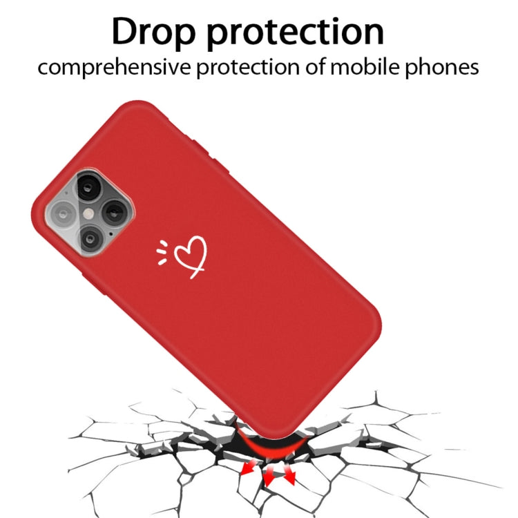 For iPhone 12 Pro Max Three Dots Love-heart Pattern Frosted TPU Protective Case