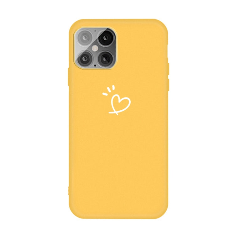 For iPhone 12 Pro Max Three Dots Love-heart Pattern Frosted TPU Protective Case
