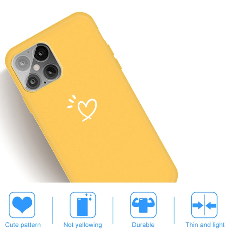 For iPhone 12 Pro Max Three Dots Love-heart Pattern Frosted TPU Protective Case