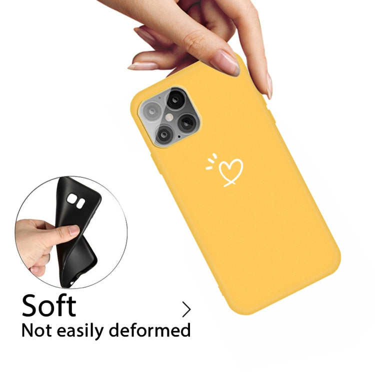 For iPhone 12 Pro Max Three Dots Love-heart Pattern Frosted TPU Protective Case