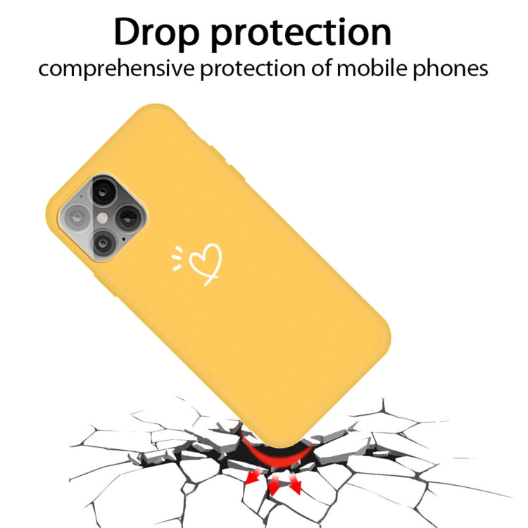 For iPhone 12 Pro Max Three Dots Love-heart Pattern Frosted TPU Protective Case