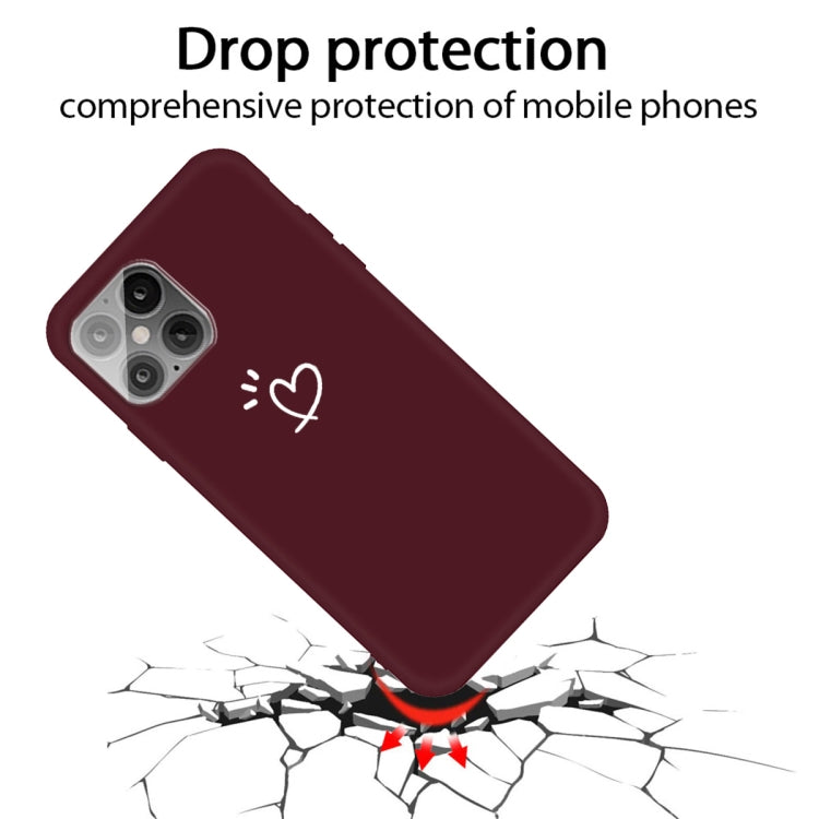 For iPhone 12 Pro Max Three Dots Love-heart Pattern Frosted TPU Protective Case