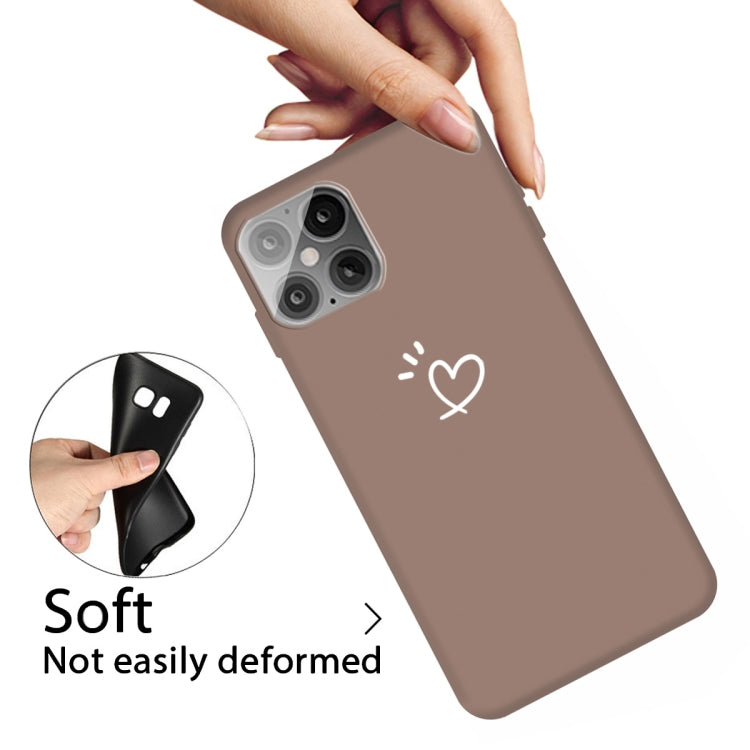 For iPhone 12 Pro Max Three Dots Love-heart Pattern Frosted TPU Protective Case