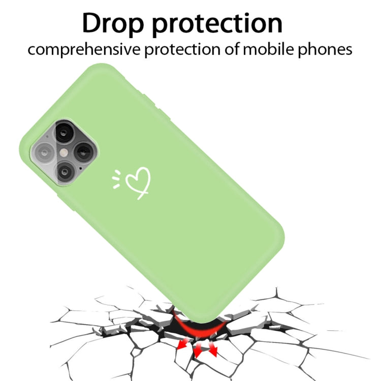 For iPhone 12 Pro Max Three Dots Love-heart Pattern Frosted TPU Protective Case