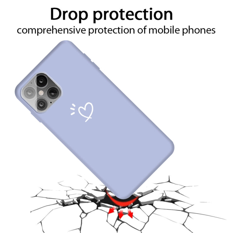 For iPhone 12 Pro Max Three Dots Love-heart Pattern Frosted TPU Protective Case