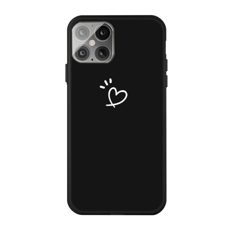 For iPhone 12 / 12 Pro Three Dots Love-heart Pattern Frosted TPU Protective Case