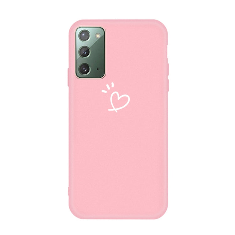 For Samsung Galaxy Note20 Three Dots Love-heart Pattern Frosted TPU Protective Case