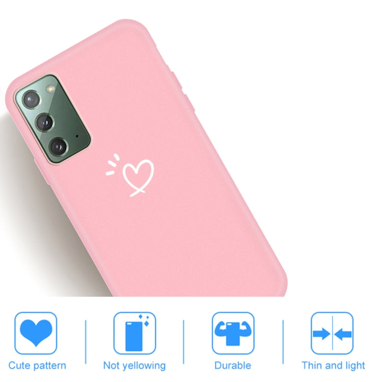 For Samsung Galaxy Note20 Three Dots Love-heart Pattern Frosted TPU Protective Case