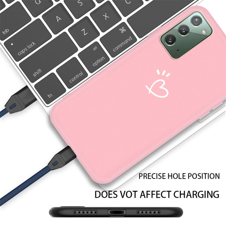For Samsung Galaxy Note20 Three Dots Love-heart Pattern Frosted TPU Protective Case