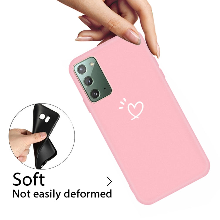 For Samsung Galaxy Note20 Three Dots Love-heart Pattern Frosted TPU Protective Case